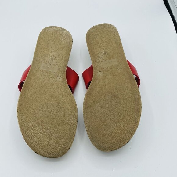 ST Johns Bay Sandals Womens Size 7M Red Salden Platform Comfort Thong Flip Flops - Picture 9 of 11